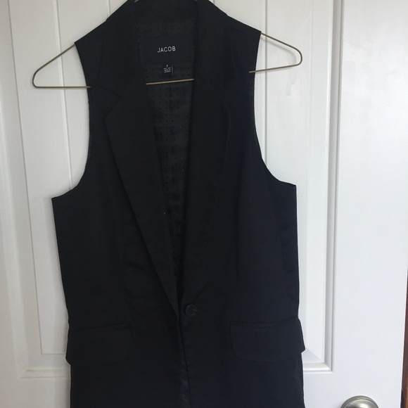 GAP long button-front vest -black cotton - lined - Picture 1 of 1